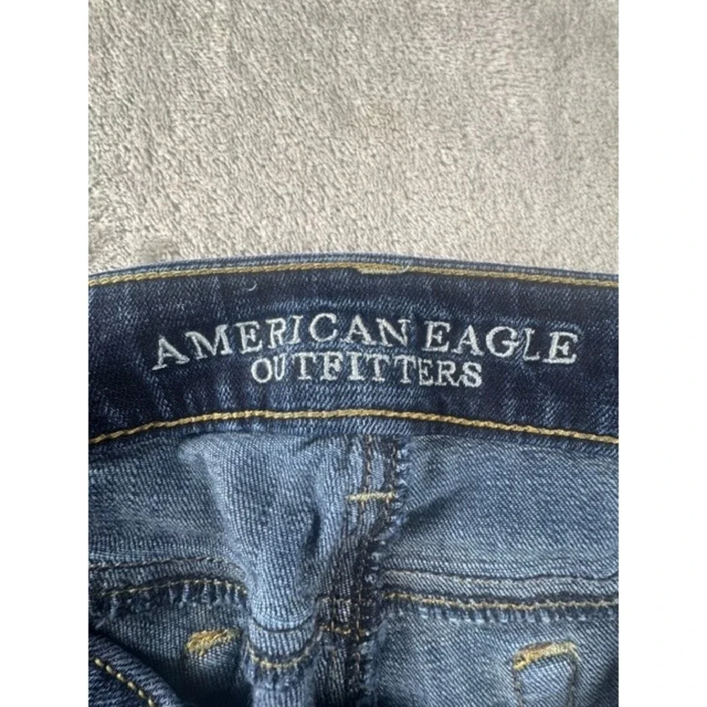 American Eagle Outfitters Jeans Womens 4 Short Flare Dark Wash Low Rise Stretch